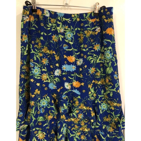 Línea By Louis Dell’Olio Wild Flower Tiered Ruffle Skirt Sapphire / Multi Large - Picture 3 of 6